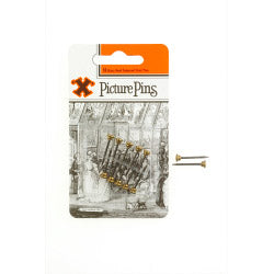 Frank Shaw Brass Headed Picture Pins Blued Shanks 10pk