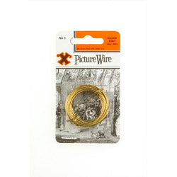 X Brass Picture Wire No.3 3m Blister Pack 12838