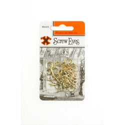 X Brass Plated Screw Eyes Assorted 24pk Blister 12842