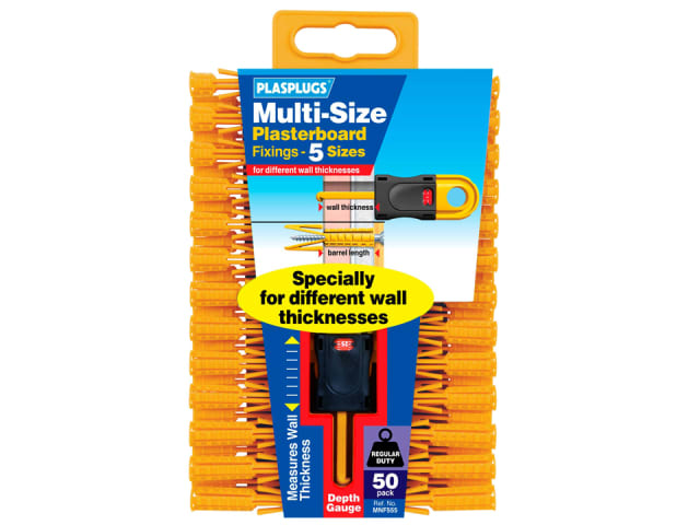 Plasplugs Plasterboard Fixing Multi Size x 50 MNF555