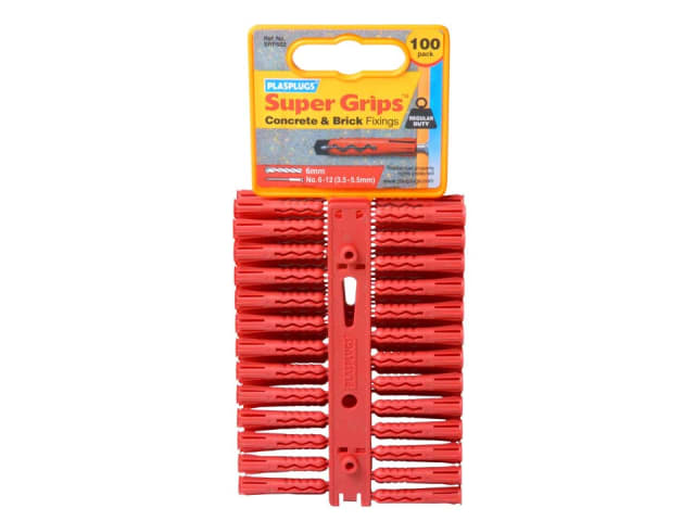 Plasplugs Supergrip Regular Red Fixings x 100 SRP502