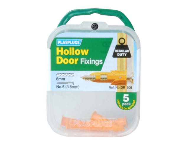 Plasplugs Hollow Door Fixings x 5 DR106