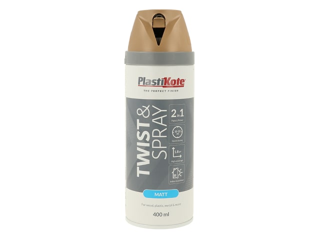 Plastikote Satin Grey Beige Spray Paint 400ml 22114