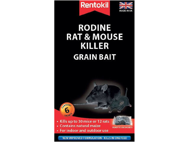 Rentokil Rodine Rat & Mouse Killer Grain x6 PSMR13B