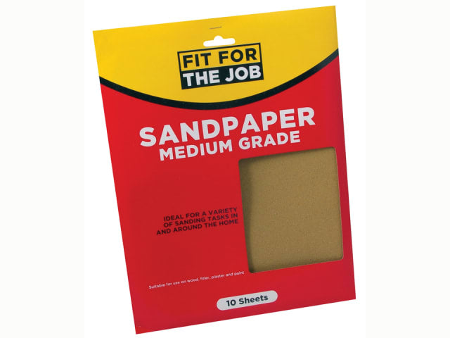 Rodo Fit For The Job Sandpaper 23x28cm Medium x 10 FFJASP10M