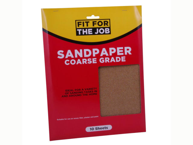 Rodo Fit For The Job Sandpaper 23x28cm Coarse x 10 FFJASP10C