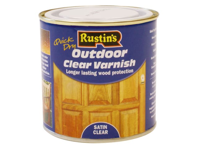 Rustins Quick Dry Exterior Varnish Satin Clear 250ml