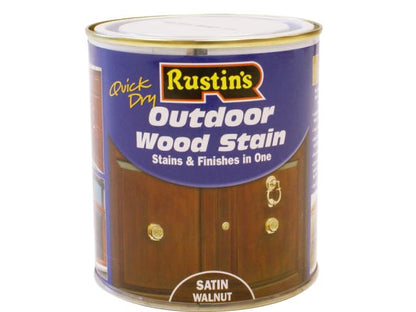 Rustins Quick Dry Exterior Woodstain Satin Walnut 250ml