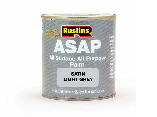 Rustins ASAP Satin Paint Light Grey 250ml