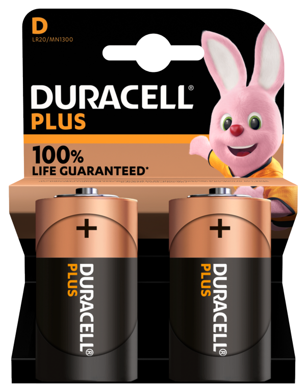 Duracell Plus Power D Batteries x 2 S18714