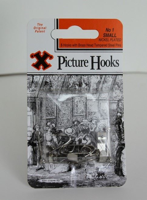 X Picture Hooks No.1 Nickel Plated 5pk 5451-1