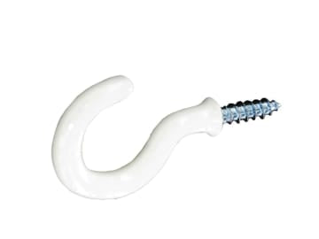 Securit Cup Hooks Plastic Covered White 25mm x 5 S6301