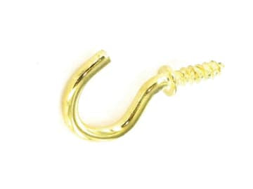 Securit Cup Hooks Shouldered Electro Brass 19mm x 5 S6311
