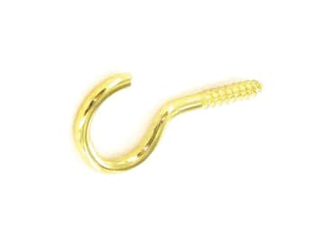 Securit Cup Hooks Unshouldered Electro Brass 50mm x 5 S6317