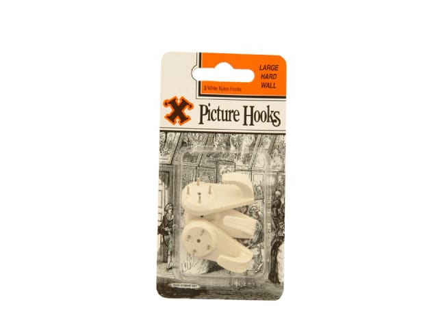 X Hard Wall Hooks Large White Nylon 3pk 5402-3
