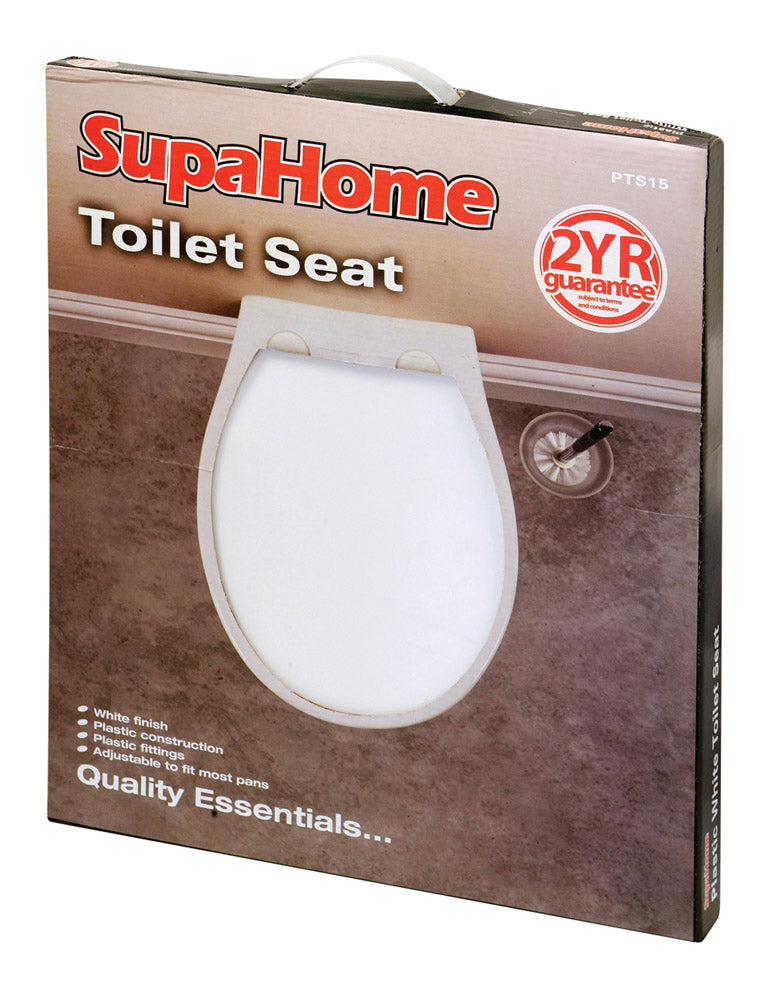 SupaHome White Plastic Toilet Seat