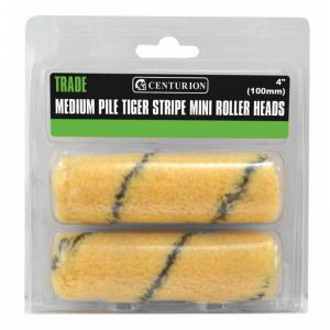 Centurion Medium Pile Tiger Stripe Mini Rollers 100mm Pack of 2 PE25P