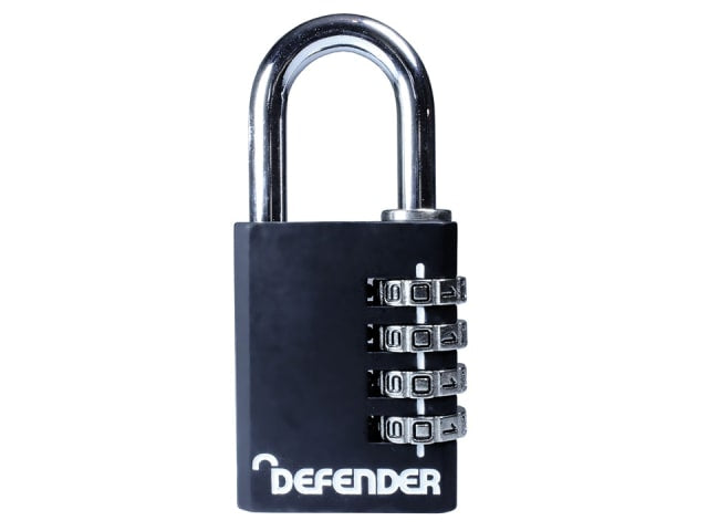 Defender Diecast 4 Wheel Combination Padlock 40mm DFCOMBI40