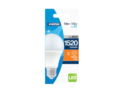 Status A60 GLS LED 13W Pearl Edison Screw