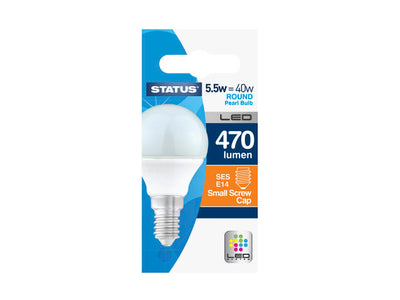 Status Round LED 5.5W Pearl SES Dimmable Warm White Boxed