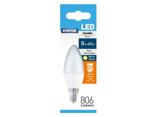 Candle LED 8W 806Lumens Small Edison Screw Boxed