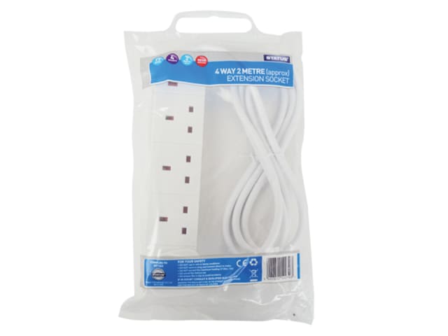 Status International Extension Socket 4 Way 2m Neon