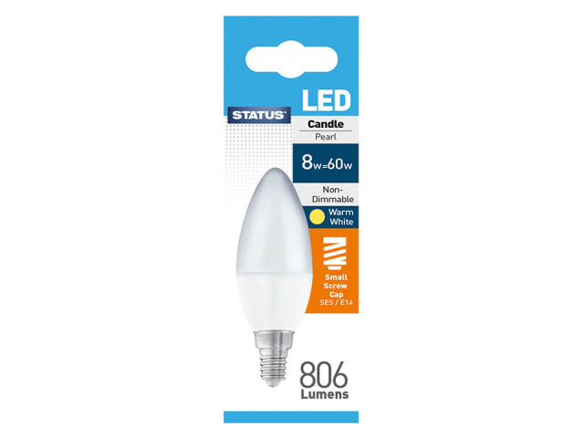 Candle LED 8W 806 Lumen Small Edison Screw Cool White