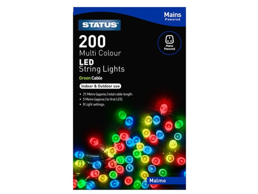 Malmo Xmas Lights x200LED Multi-Function Multi-Coloured