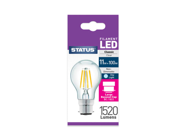 Status International GLS A70 LED 11W Bayonet Cap Daylight