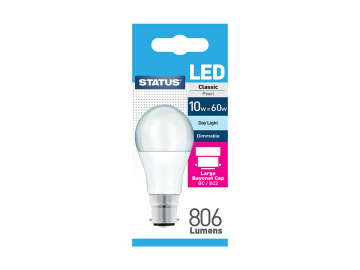 Status GLS Dimmable LED 10W Bayonet Cap Daylight Pearl