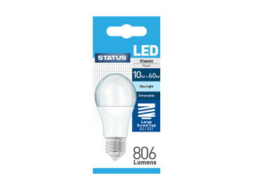 Status GLS Dimmable LED 10W Edison Screw Daylight Pearl 774547