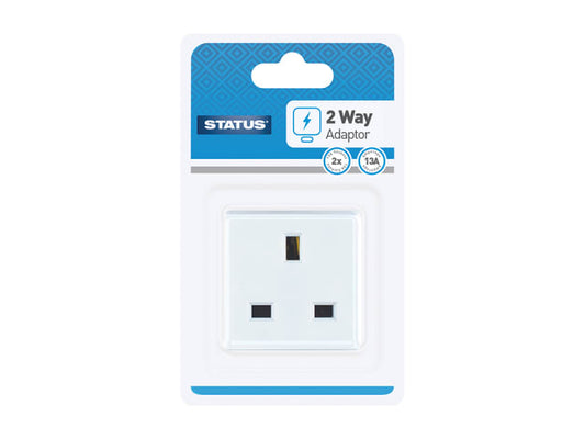 2 Way Adaptor Non Fused White 2WAB112