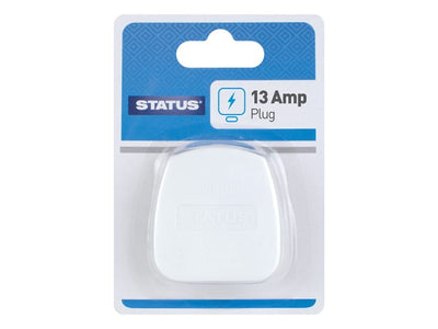 Status International 13 Amp Plug White 13AWPB112