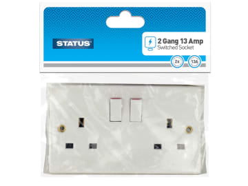 Status Switched Wall Socket 2 Gang 13 Amp S2G13AWSX4
