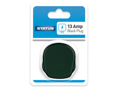 Status Single Plug 13 Amp Black 13ABPB112