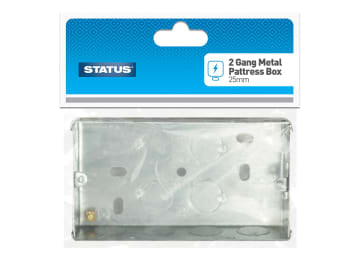 Status Pattress Box 2 Gang 25mm Deep Metal SMSBD25DEEPB3