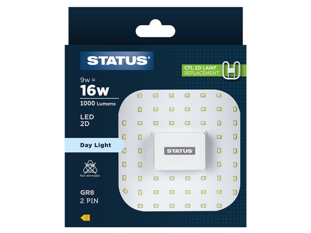 Status 2D LED 9W 2 Pin Day White S9LD2D2PIN1PKB6