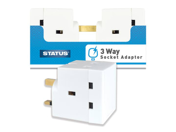 Status International Fused Adaptor 3 Way White 3WABULK8