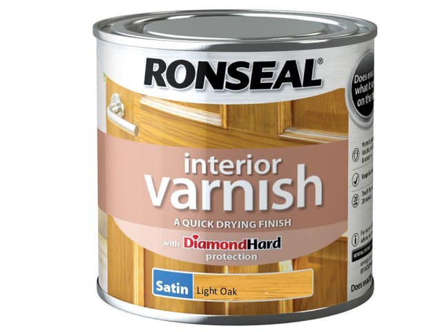 Ronseal Interior Varnish Satin Light Oak 250ml