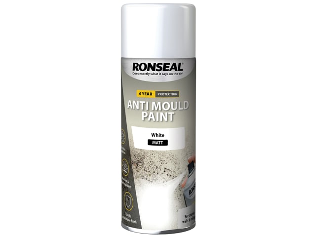 Ronseal 6 Year Anti-Mould Quick Dry Aerosol White Matt 400ml