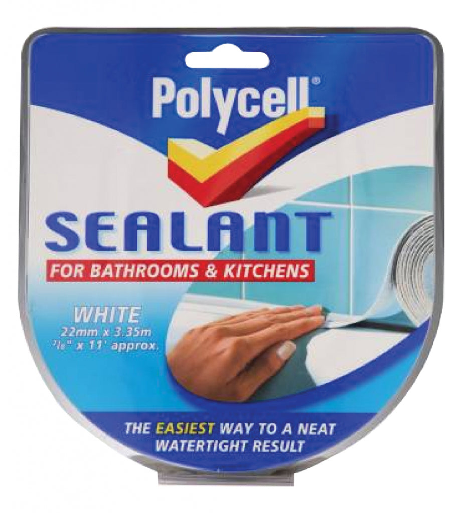 Polycell Seal Strip Bathroom/Kitchen White 22mm x 3.35m