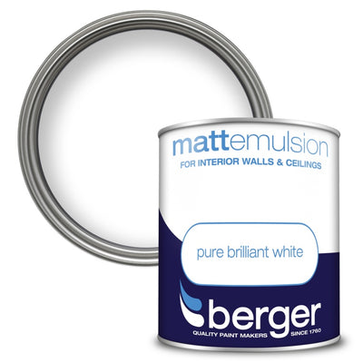 Berger Vinyl Matt Emulsion Pure Brilliant White 1L