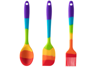 Taylors Eye Witness Mini Spoon Spatula Brush Rainbow 3pc LTSSET11RB3PC