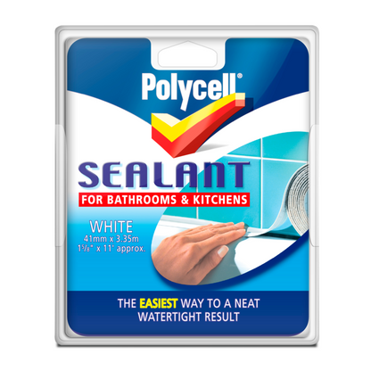 Polycell Seal Strip Bathroom/Kitchen White 41mm x 3.35m