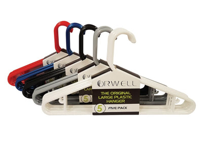 Orwell Original Plastic Hangers Large 5pk 1380-5