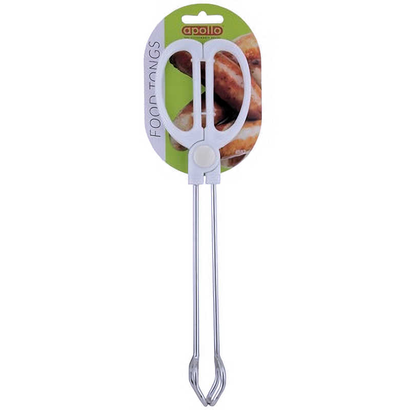Apollo Housewares Food Tongs Chrome 31cm 7608