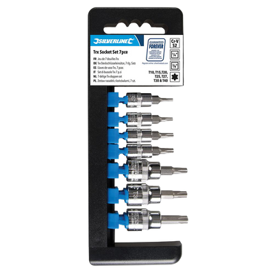 Silverline Trx Socket Set 1/4" 3/8" Drive 7pce T10-T40