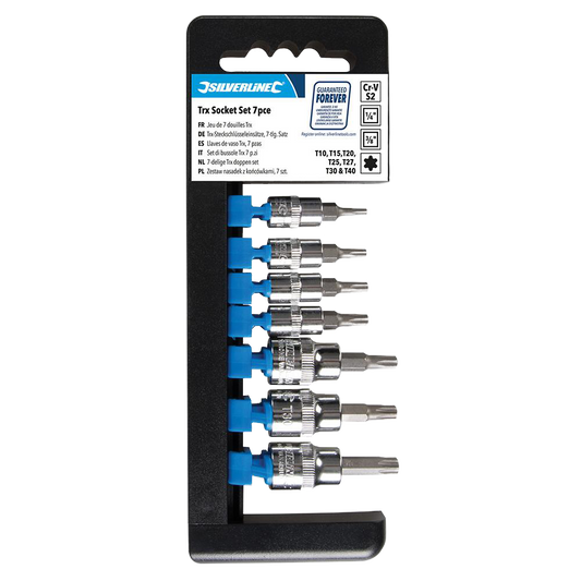Silverline Trx Socket Set 1/4" & 3/8" Drive 7pce T10 - T40