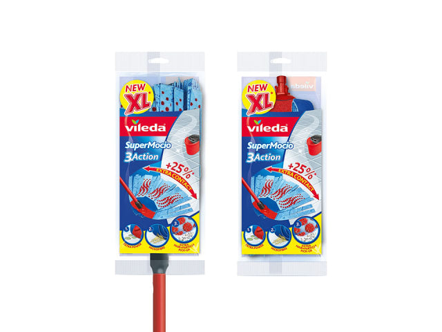 Vileda SuperMocio 3 Action XL Mop + Free Refill 167042