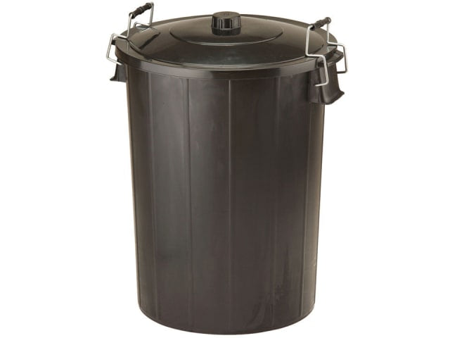 Ward Dustbin with Clip Lid Black 80L GN346